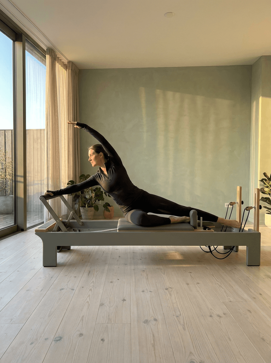 Reformer Pilates pose